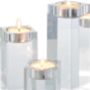 Three Pieces Crystal Glass Candle Holder Set, thumbnail 4 of 7