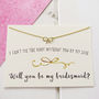 'Will You Be My Bridesmaid?' Gold Bow Necklace, thumbnail 1 of 4