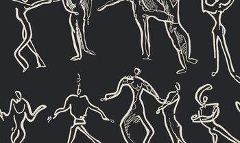 Dancers Wallpaper, Black + White, 2 of 5