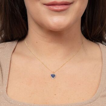 9ct Gold Precious Stone Heart Necklace With Diamonds, 2 of 9