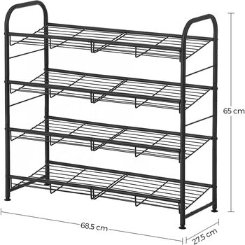 Four Tier Shoe Rack Stackable Storage Organiser Shelves, 6 of 7