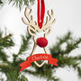 Personalised Rudolph Decoration With Pom Pom Nose, thumbnail 3 of 5