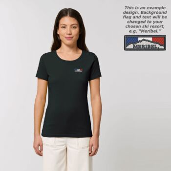 Custom Ski Resort 100% Organic Cotton Women's T Shirt, 4 of 8