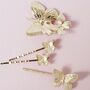 Gold Butterfly Hair Clips, thumbnail 1 of 8