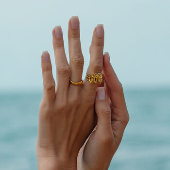 Elegance Gold Wavy Ring, 5 of 5