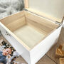 Personalised Born In 2026 Stars Engraved White New Baby Keepsake Box Three Sizes 22cm | 27cm | 30cm, thumbnail 7 of 8