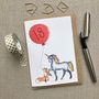 Personalised Birthday Rainbow Unicorn And Fox Card, thumbnail 1 of 3
