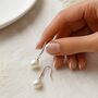 Sterling Silver White Freshwater Pearl Drop Earrings: Bridal Jewellery – 8mm, thumbnail 5 of 8