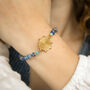 Blue Gemstone Bead And Gold Swirl Necklace, thumbnail 3 of 4