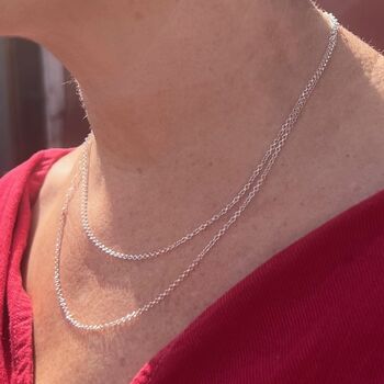 Sterling Silver Long Layer Interwoven Chain, 3 of 10