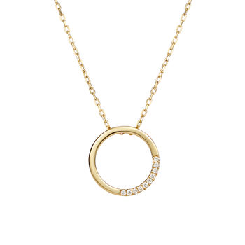 Yellow Gold And Diamond Single Embrace Necklace, 2 of 3