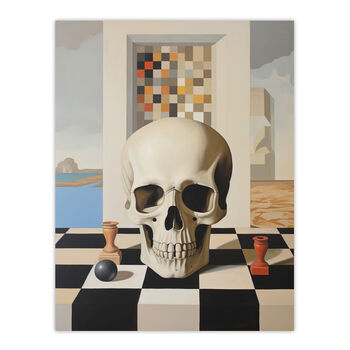 Make Your Move Gothic Skull Chess Player Wall Art Print, 6 of 6