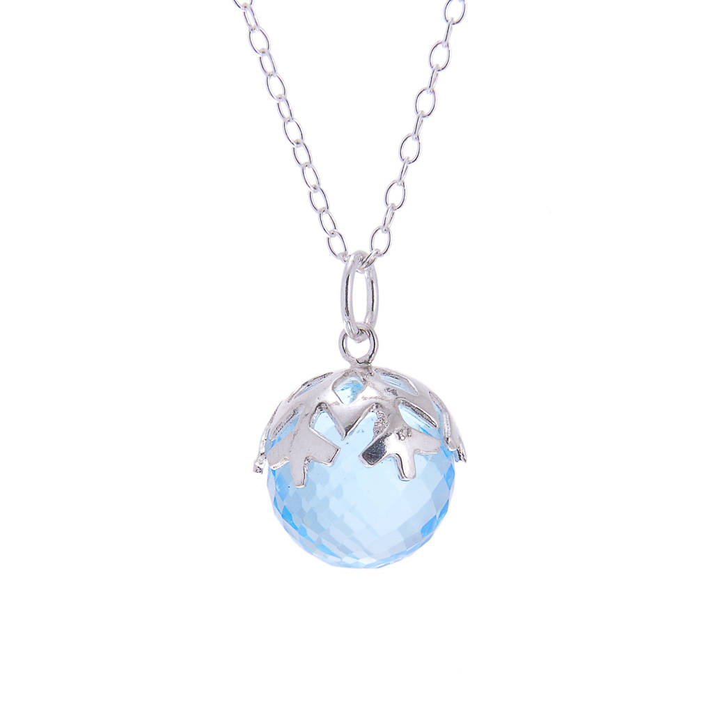 Silver Snowball Crystal Pendant By Kate Wimbush Jewellery ...