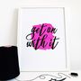 'Get On With It' Modern Cross Stitch Kit, thumbnail 1 of 4