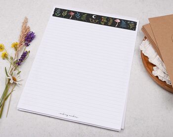 A4 Letter Writing Paper With Celestial Mushroom And Fern, 2 of 6