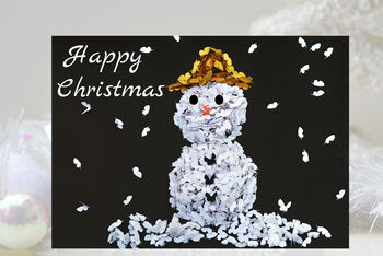 Snowman And Butterflies Winter Card, 2 of 11