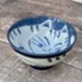 Blue And White Cat Patterned Small Japanese Bowl, 11.5cm, thumbnail 1 of 3