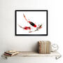 Japanese Koi Carp Fish Black And Red Wall Art Print, thumbnail 2 of 3