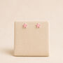 4mm Sterling Silver Pink Forget Me Not Stud Earrings, thumbnail 4 of 6