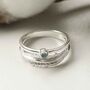 Sterling Silver Gemstone Feather Rings, thumbnail 5 of 8
