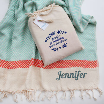 Personalised Soft Cotton Throw, Handwoven Gift, 12 of 12