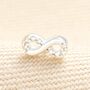 Stainless Steel Crystal Infinity Piercing Earring In Silver, thumbnail 1 of 2
