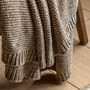 Natural Chunky Chenille Knit Throw, thumbnail 2 of 3