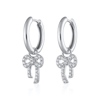 Bow Charm Hoop Earrings, 5 of 6
