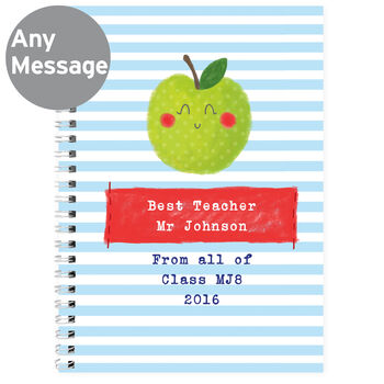 Personalised ‘Apple For The Teacher’ A5 Notebook – Thank You Gift Idea, 5 of 5