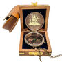Personalised Halloween Compass With Leather Case Or Wooden Box, thumbnail 3 of 9