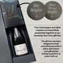 Vino Coco Champagne Gift Set With Mr And Mrs Slate Coasters Perfect For Anniversaries And Wedding Presents, thumbnail 5 of 8