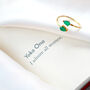 Green Onyx Teardrop Adjustable Gold Plated Ring, thumbnail 9 of 9