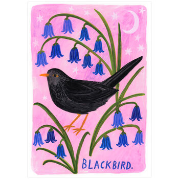 Blackbird Bird Art Poster, 2 of 4