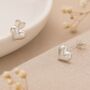 Sterling Silver Brushed Heart Stud Earrings, thumbnail 3 of 8