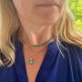 The T Bar Turquoise Necklace, Gold Plated, thumbnail 3 of 9