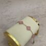 Rose Gold Pink Clover Charm Bracelet, thumbnail 2 of 4