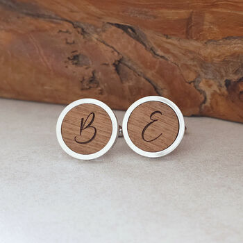 Personalised Initial Wooden Cufflinks, 5 of 7