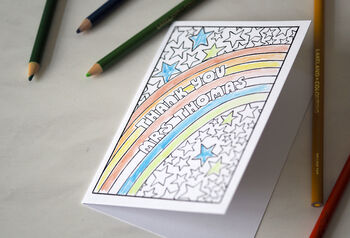 Colour Me In Rainbow Teacher Thank You Card, 2 of 3