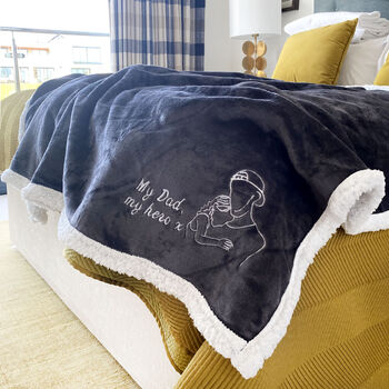 Personalised Embroidered Photo Charcoal Sherpa Blanket, 8 of 8
