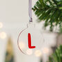 Clear Christmas Tree Bauble, Initial, thumbnail 5 of 5
