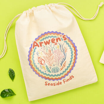 Personalised Rainbow Reef Seaside Finds Bag, 6 of 6