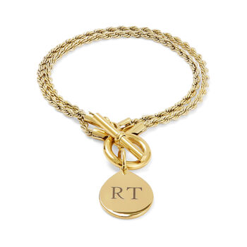 T Bar Bracelet Engraved With Initials, Names And Dates, 10 of 12