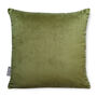 Luxury Super Soft Velvet Cushion Olive Green, thumbnail 1 of 6