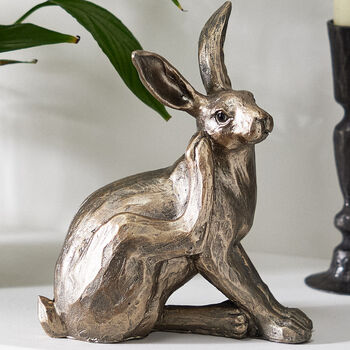 Bronze Scratching Hare Ornament, 2 of 5