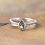 Pear Shaped Aquamarine Silver And Solid Gold Alice Ring, thumbnail 4 of 8