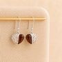 Sterling Silver Baltic Amber Filigree Heart Drop Earrings – 15mm, thumbnail 3 of 5