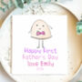 Happy First Daddy's Day Personalised Pink Or Blue Card, thumbnail 2 of 4
