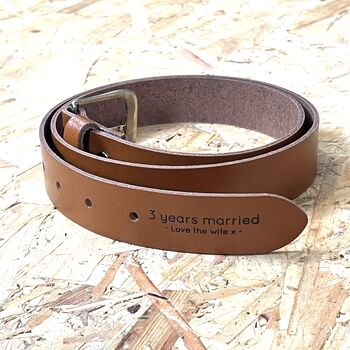 Personalised Men's Leather Belt For Him, 9 of 10