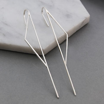Sterling Silver Triangle Ear Climbers, 2 of 3