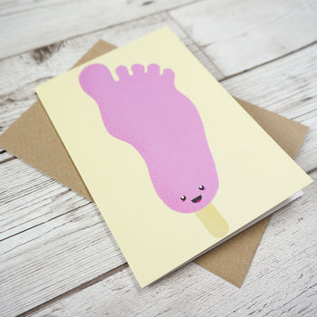 Cute Funny Feet Ice Lolly Card Retro Ice Cream, 2 of 4